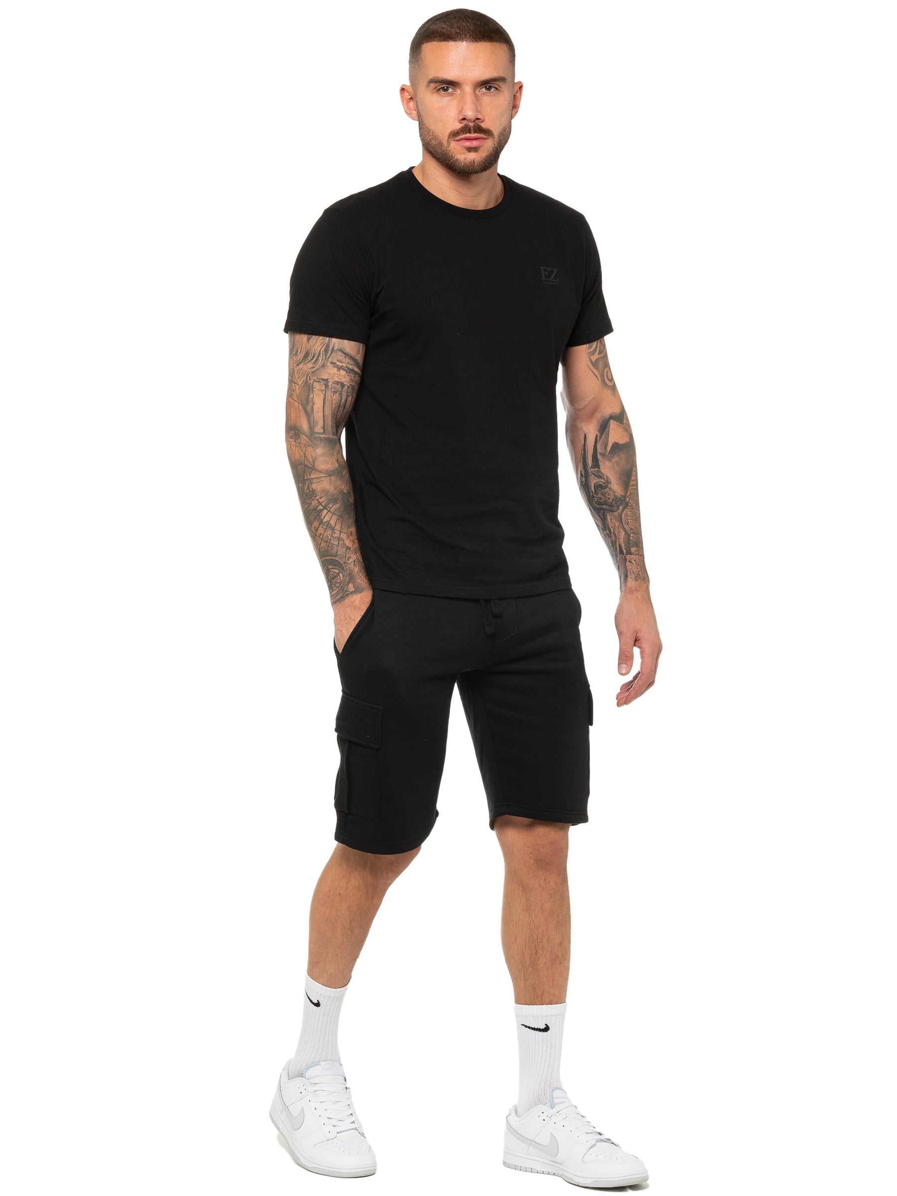 EZSC602 SHORT Enzo | Mens Cargo Fleece Shorts ENZO RAWDENIM