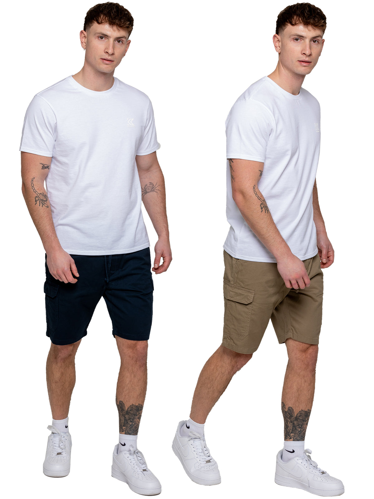 Kruze | Mens Cargo Chino Shorts 2 Pack