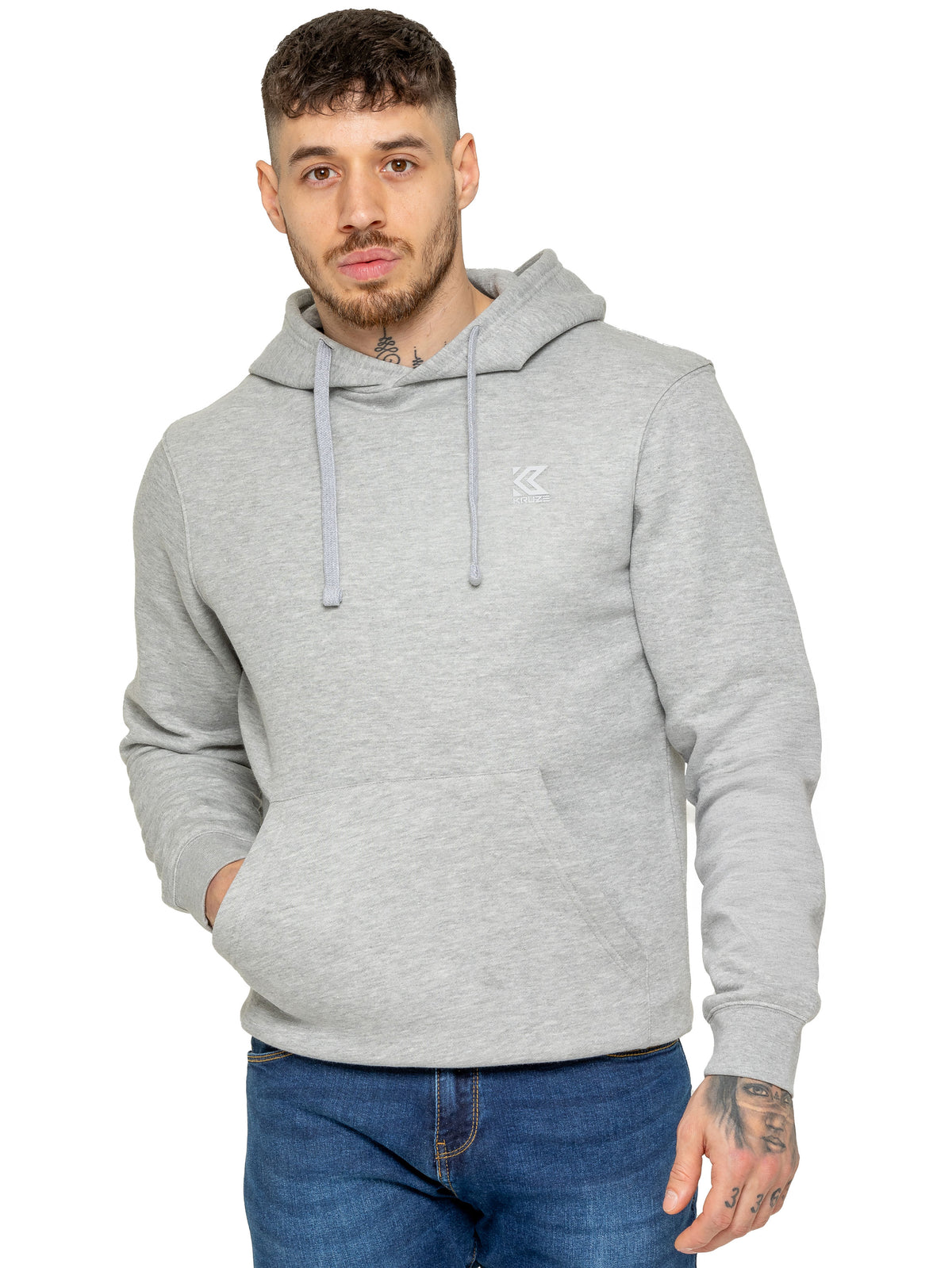 Kruze | Mens Fleece Hooded Sweatshirt Top