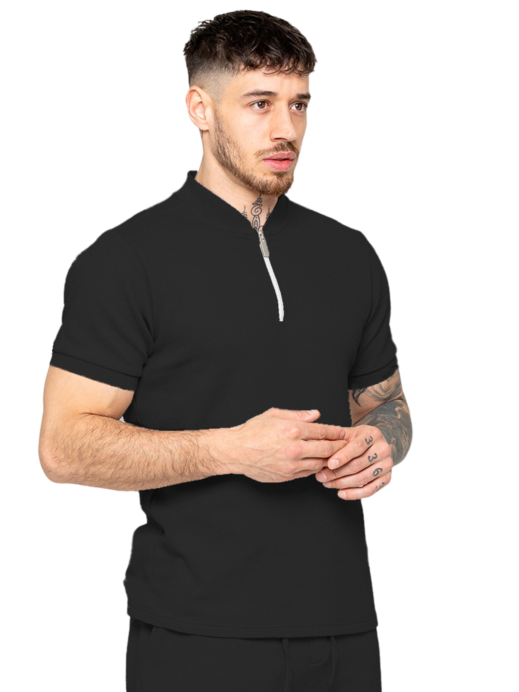 Enzo | Mens Zip T-Shirt