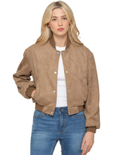 EZLJK627 JACKET Womens Suede Bomber Jacket - Clearance ENZO RAWDENIM