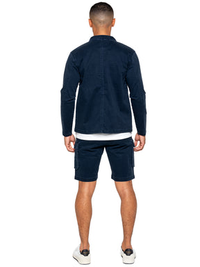 EZOS611 & EZS613 Enzo | Mens Cargo Overshirt Tracksuit With Shorts Set ENZO RAWDENIM