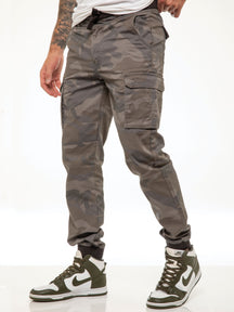 EZ409 ENZO Mens Military Combat Cuffed Camouflage Jeans ENZO RAWDENIM