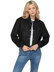 EZLJK627 JACKET Womens Suede Bomber Jacket - Clearance ENZO RAWDENIM