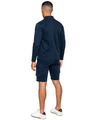 EZOS611 & EZS613 Enzo | Mens Cargo Overshirt Tracksuit With Shorts Set ENZO RAWDENIM