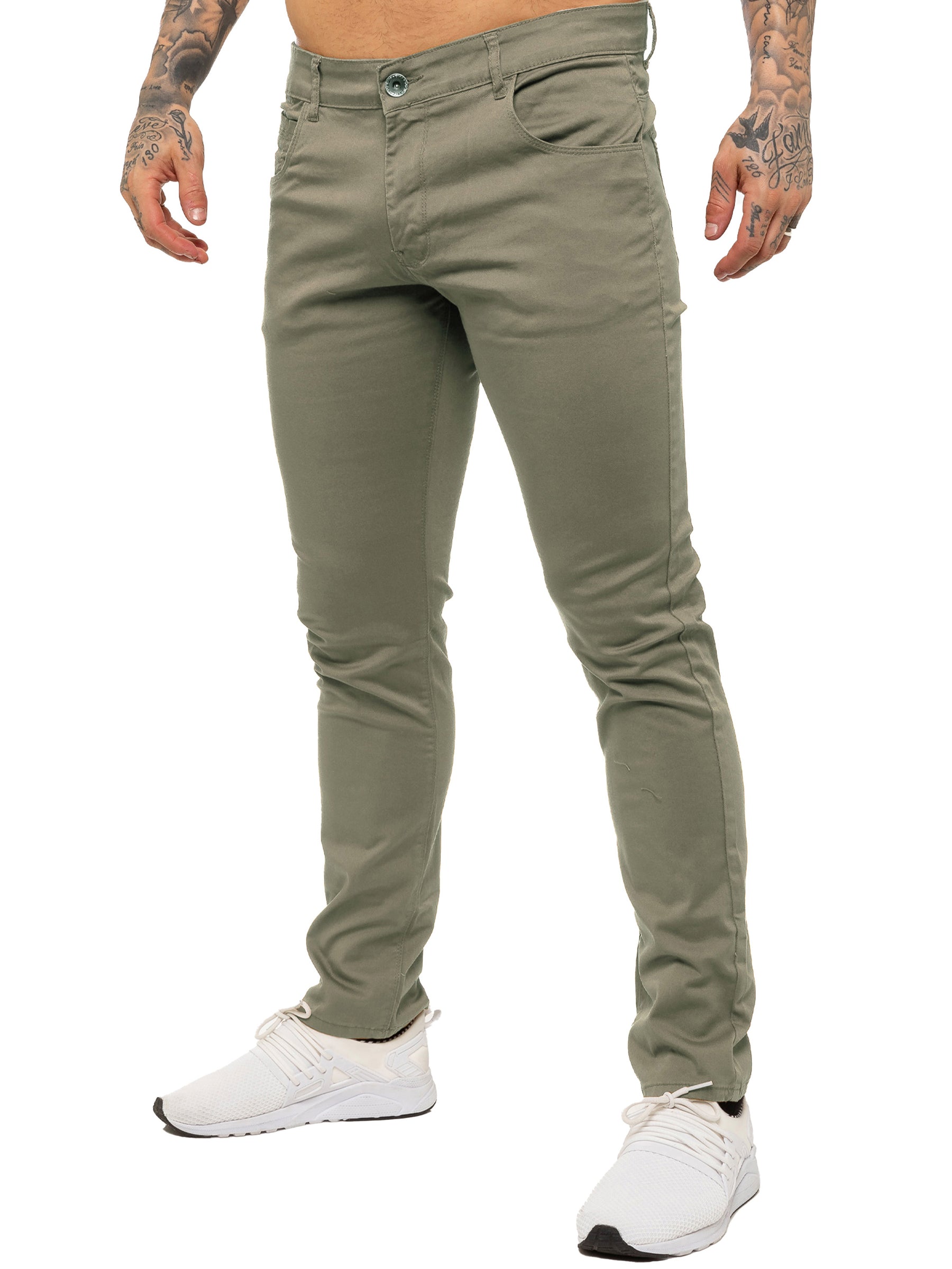 Kruze | Mens Slim Fit Stretch Chinos