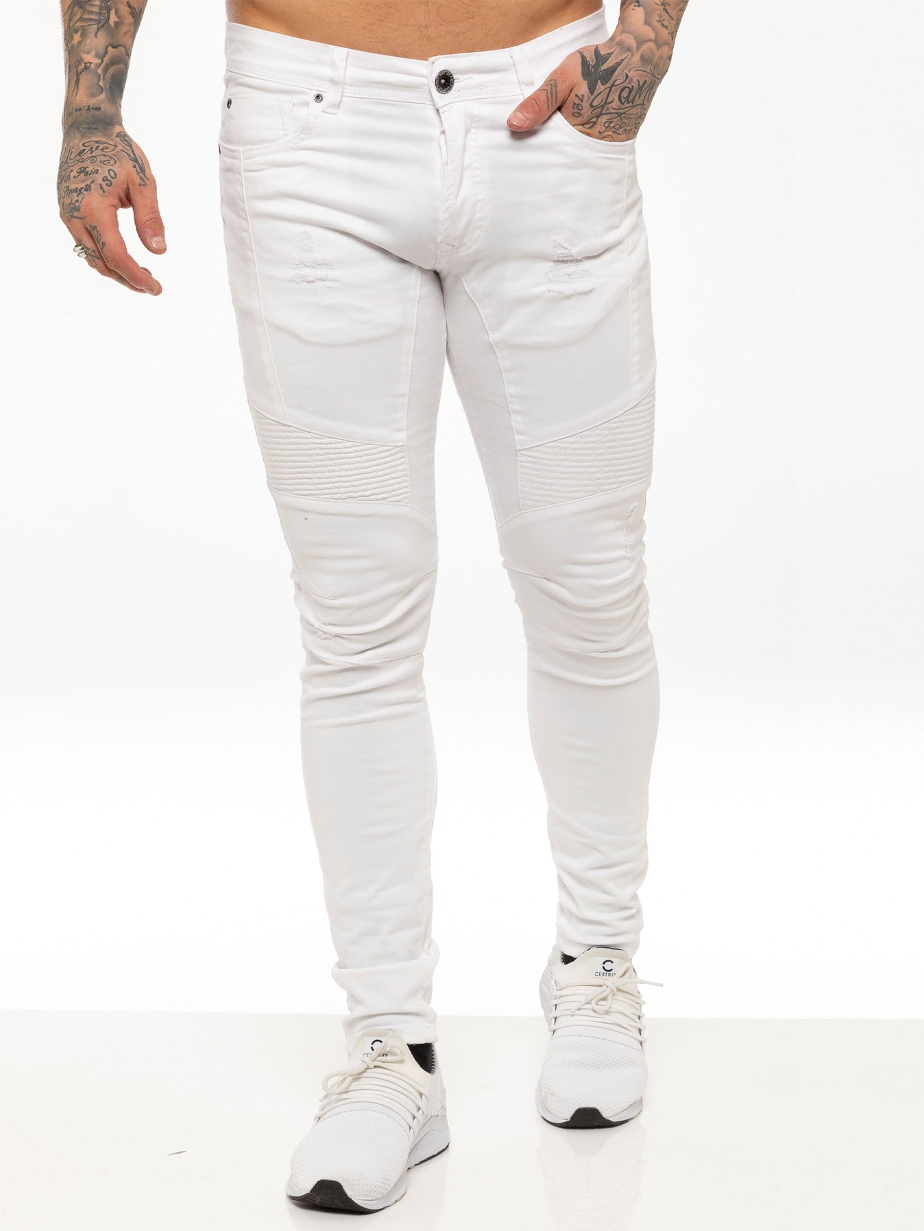EZ365 Copy of Mens Super Skinny Stretch Biker Denim Jeans | Enzo Designer Menswear ENZO RAWDENIM