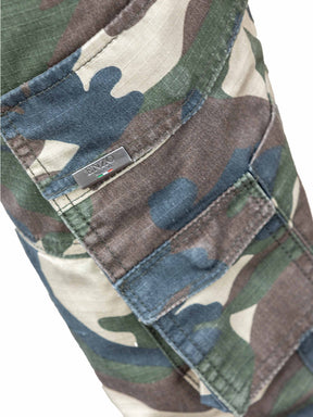 Enzo | Mens Camo Cargo Trousers