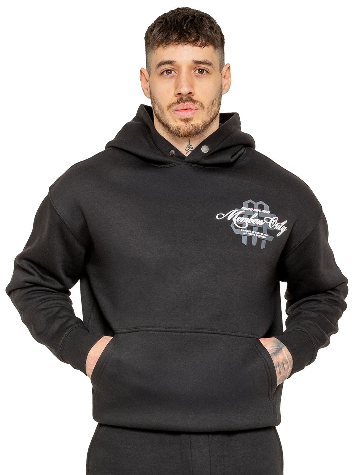 Enzo Milano | Mens Oversized Printed Hoodie