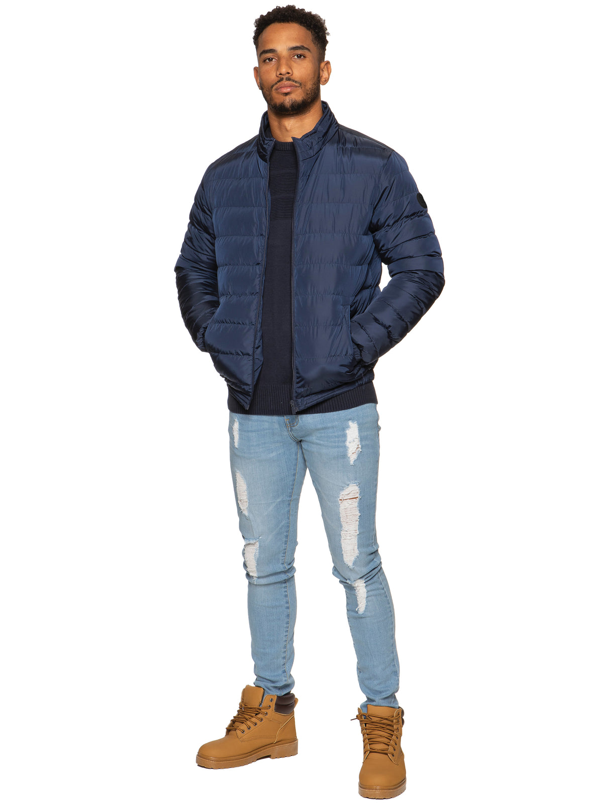 Kruze | Mens Funnel Neck Padded Jacket