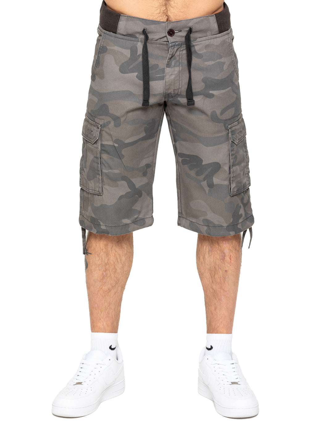 Pantaloncini Enzo Combat Cargo Denim Uomo – Blu Scuro Sbiadito – Modello EZS 406