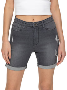 EZLS417 Copy of Enzo | Ladies Skinny Stretch Ripped Shorts ENZO RAWDENIM