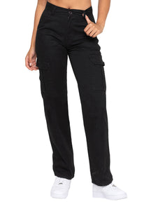 EZL624 Enzo |  Womens Cargo Denim Jeans ENZO RAWDENIM