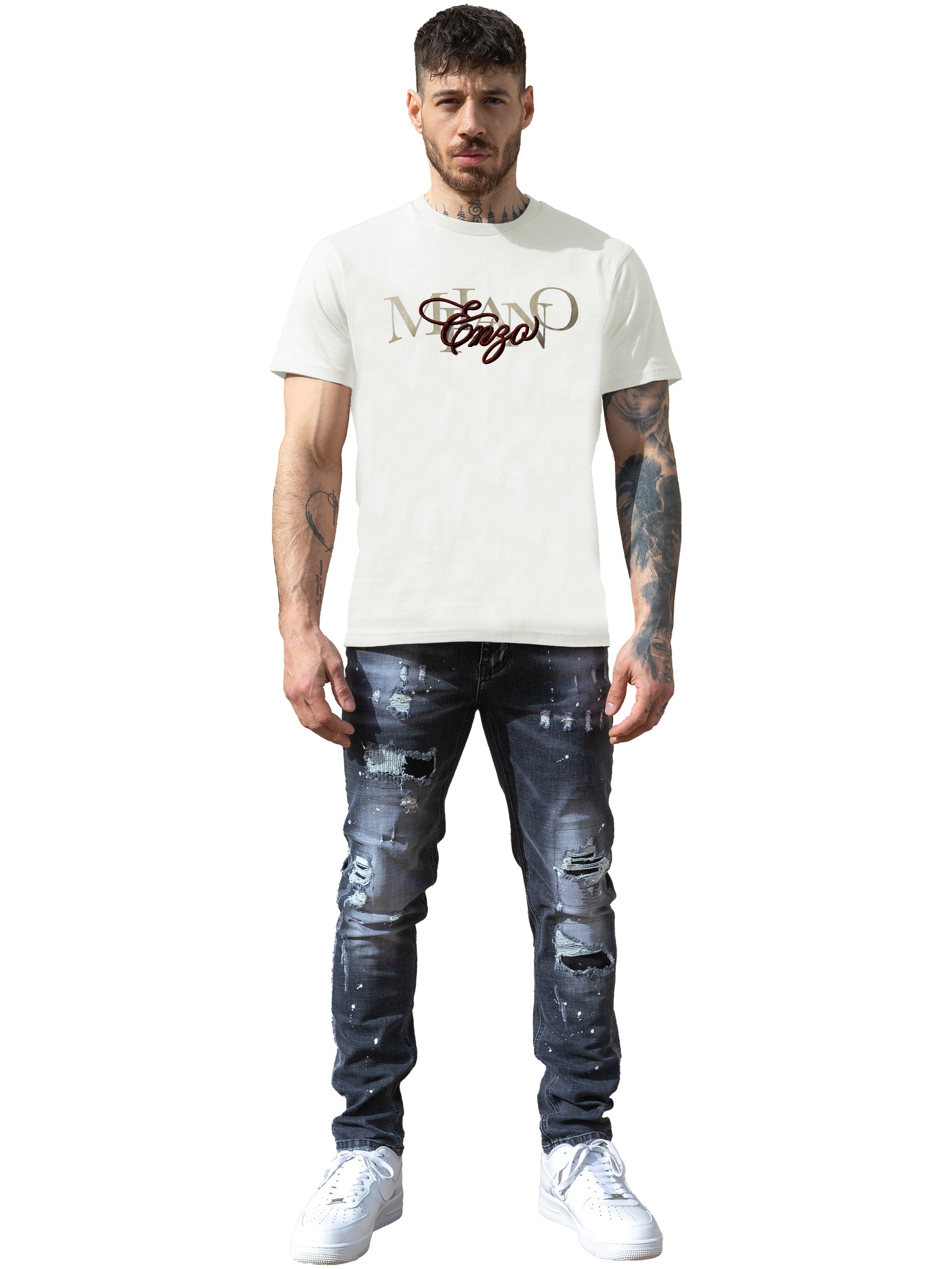 Enzo Milano | Mens Embroidered T-Shirt