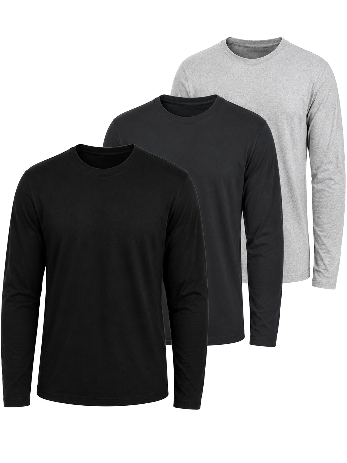 Kruze | Mens Long Sleeve T-Shirts 3 Pack