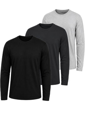 Kruze | Mens Long Sleeve T-Shirts 3 Pack