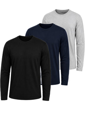 Kruze | Mens Long Sleeve T-Shirts 3 Pack
