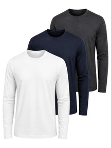 Kruze | Mens Long Sleeve T-Shirts 3 Pack