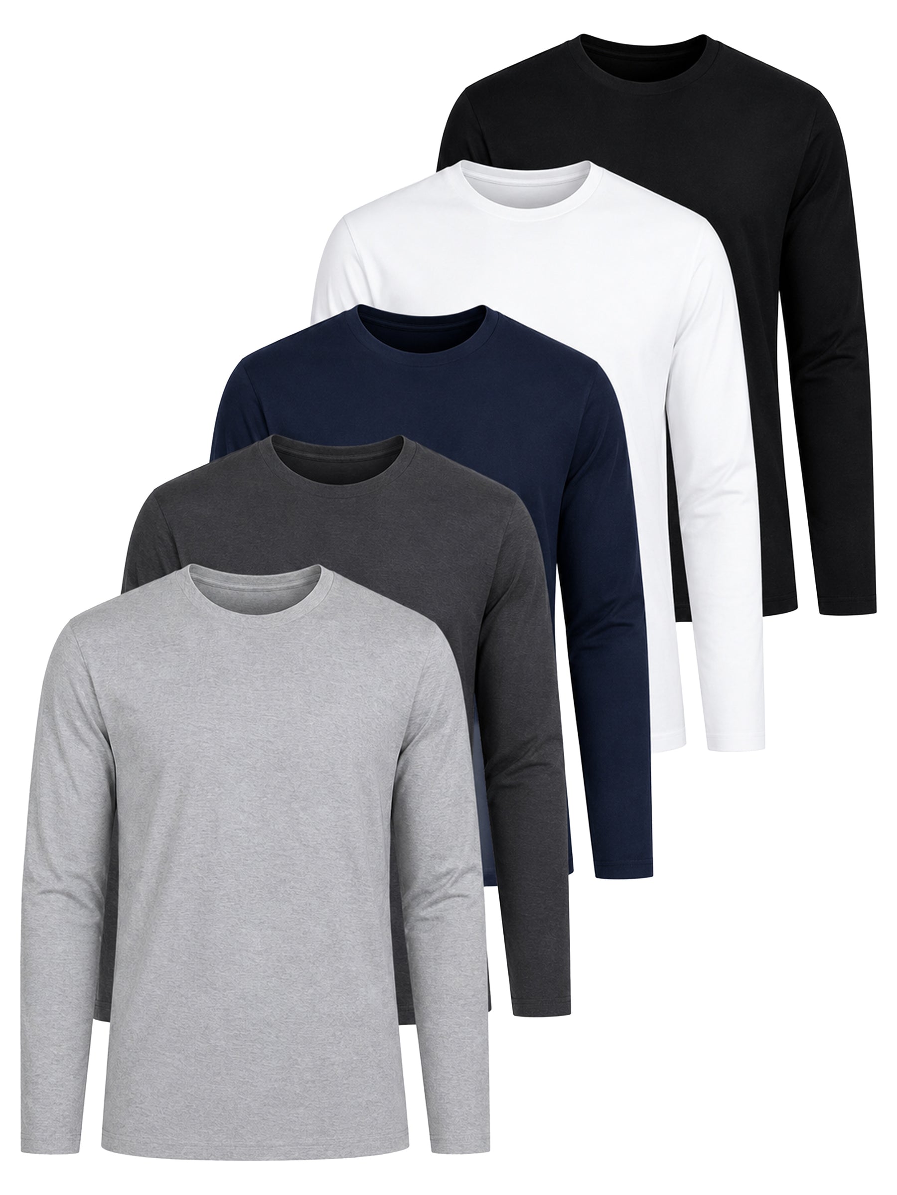 Kruze | Mens Long Sleeve T-Shirts 5 Pack