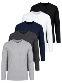 Kruze | Mens Long Sleeve T-Shirts 5 Pack