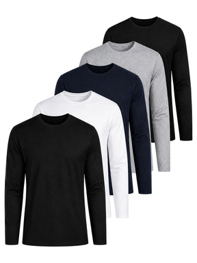 Kruze | Mens Long Sleeve T-Shirts 5 Pack