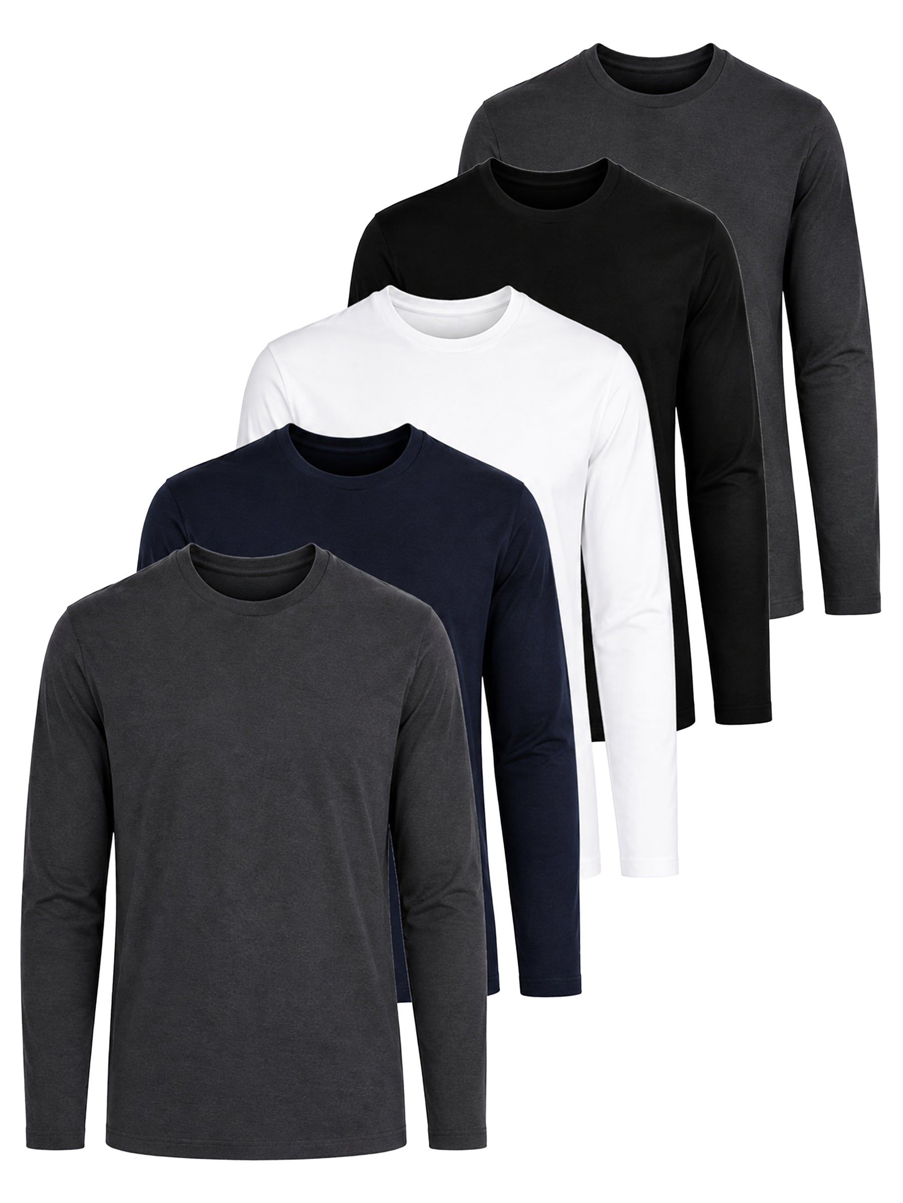 Kruze | Mens Long Sleeve T-Shirts 5 Pack