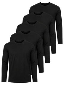 Kruze | Mens Long Sleeve T-Shirts 5 Pack