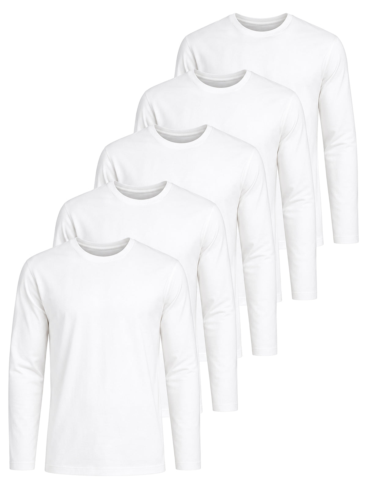 Kruze | Mens Long Sleeve T-Shirts 5 Pack