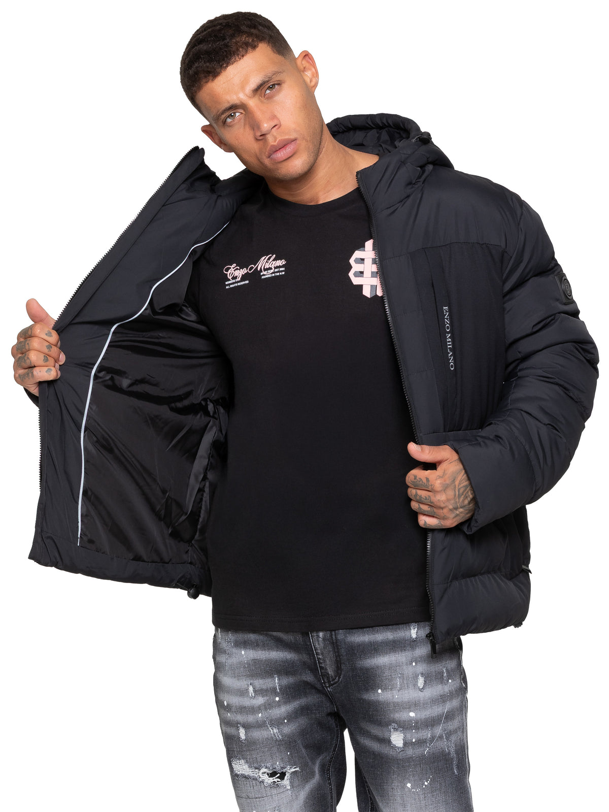 Enzo Milano | Mens Hooded Puffer Jacket