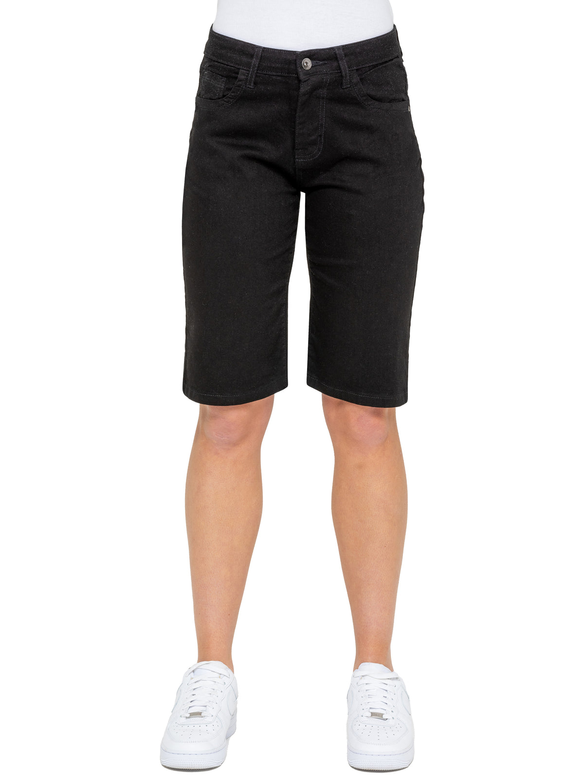 Enzo | Womens Long Denim Shorts