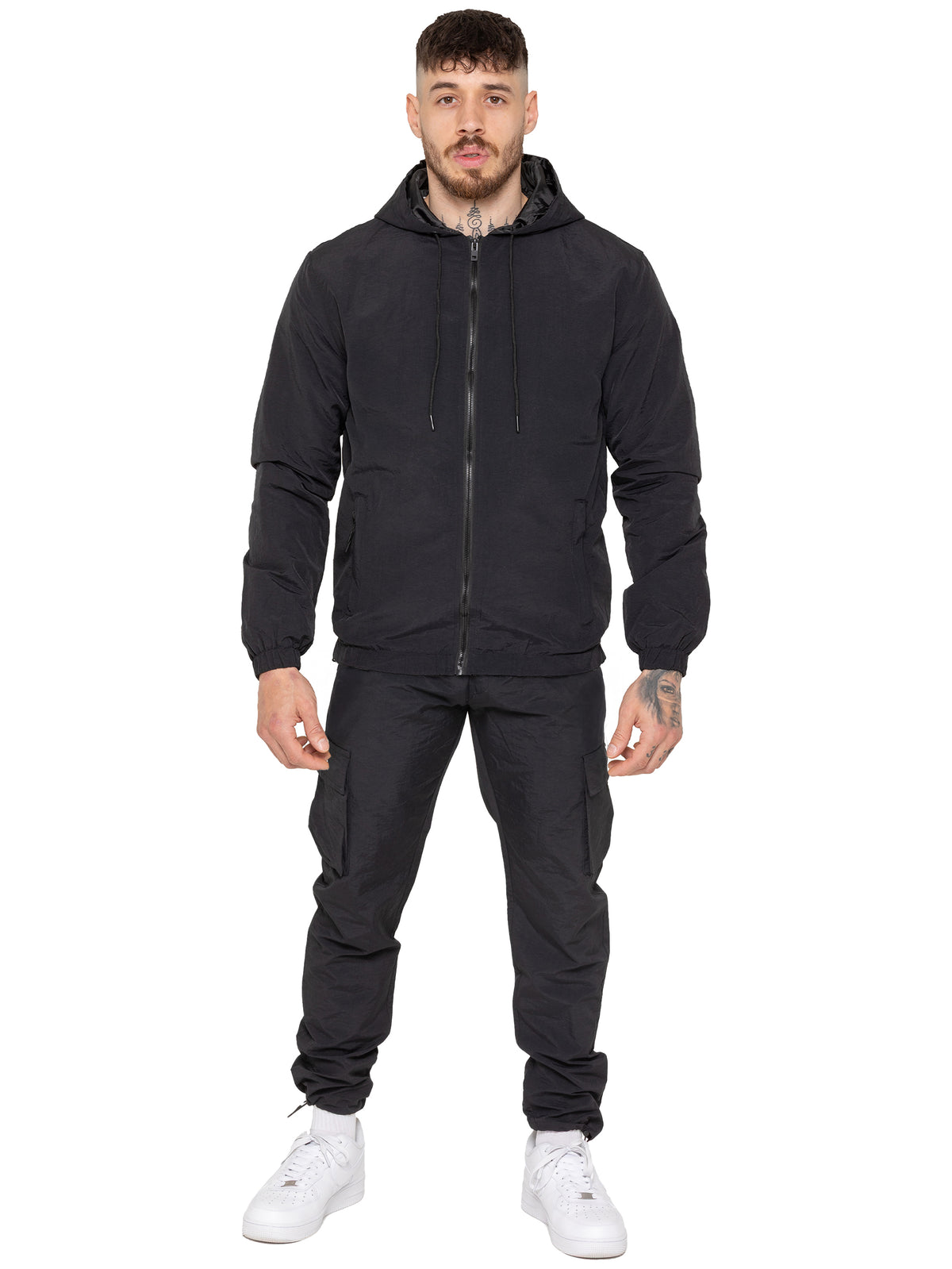 Enzo Milano | Mens Windbreaker and Cargo Pants Set