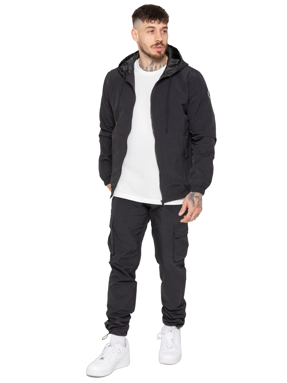 Enzo Milano | Mens Windbreaker and Cargo Pants Set