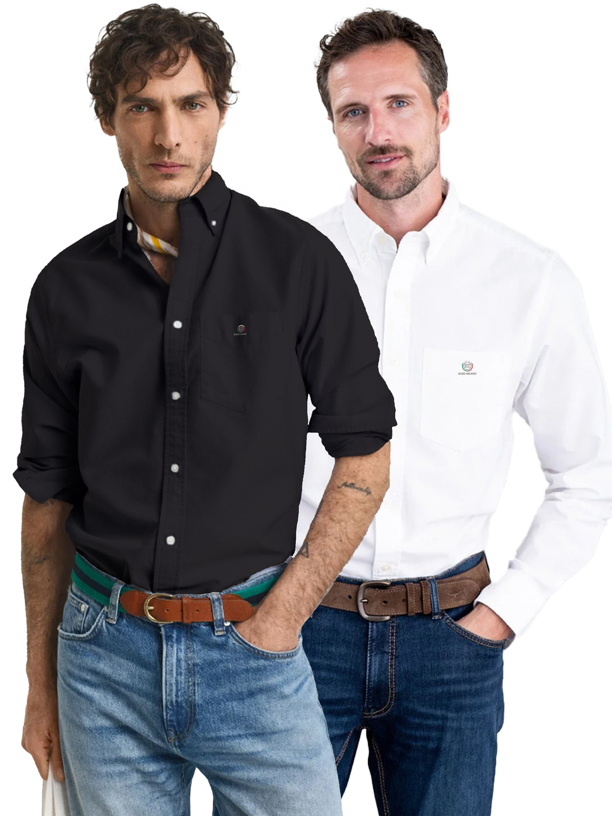 Enzo | Mens Regular Fit Oxford Shirt 2 Pack