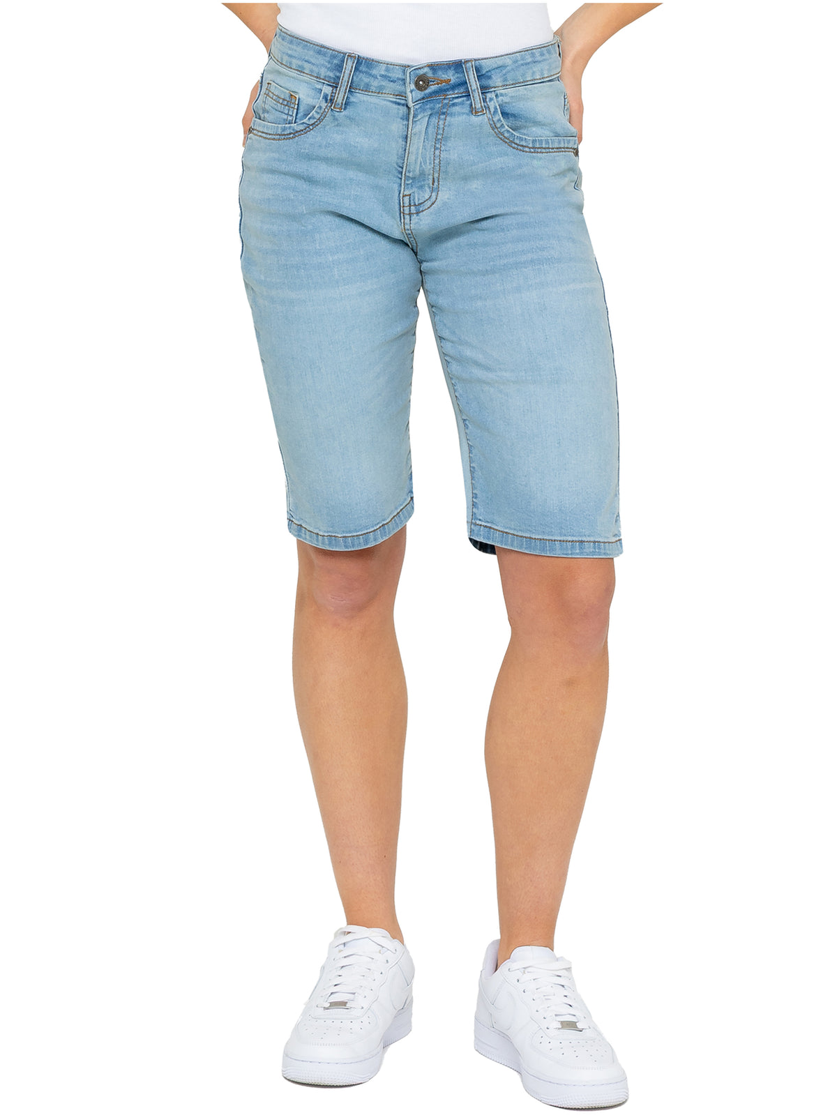 Enzo | Womens Long Denim Shorts