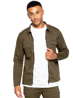 Enzo | Mens Cargo Overshirt Tracksuit With Shorts Set