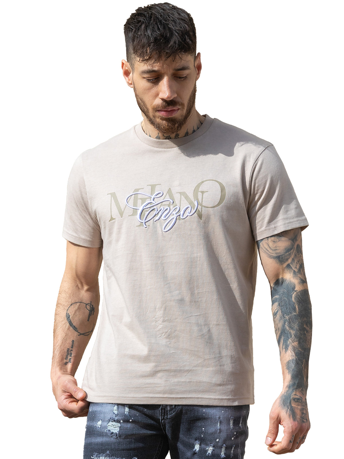 Enzo Milano | Mens Embroidered T-Shirt