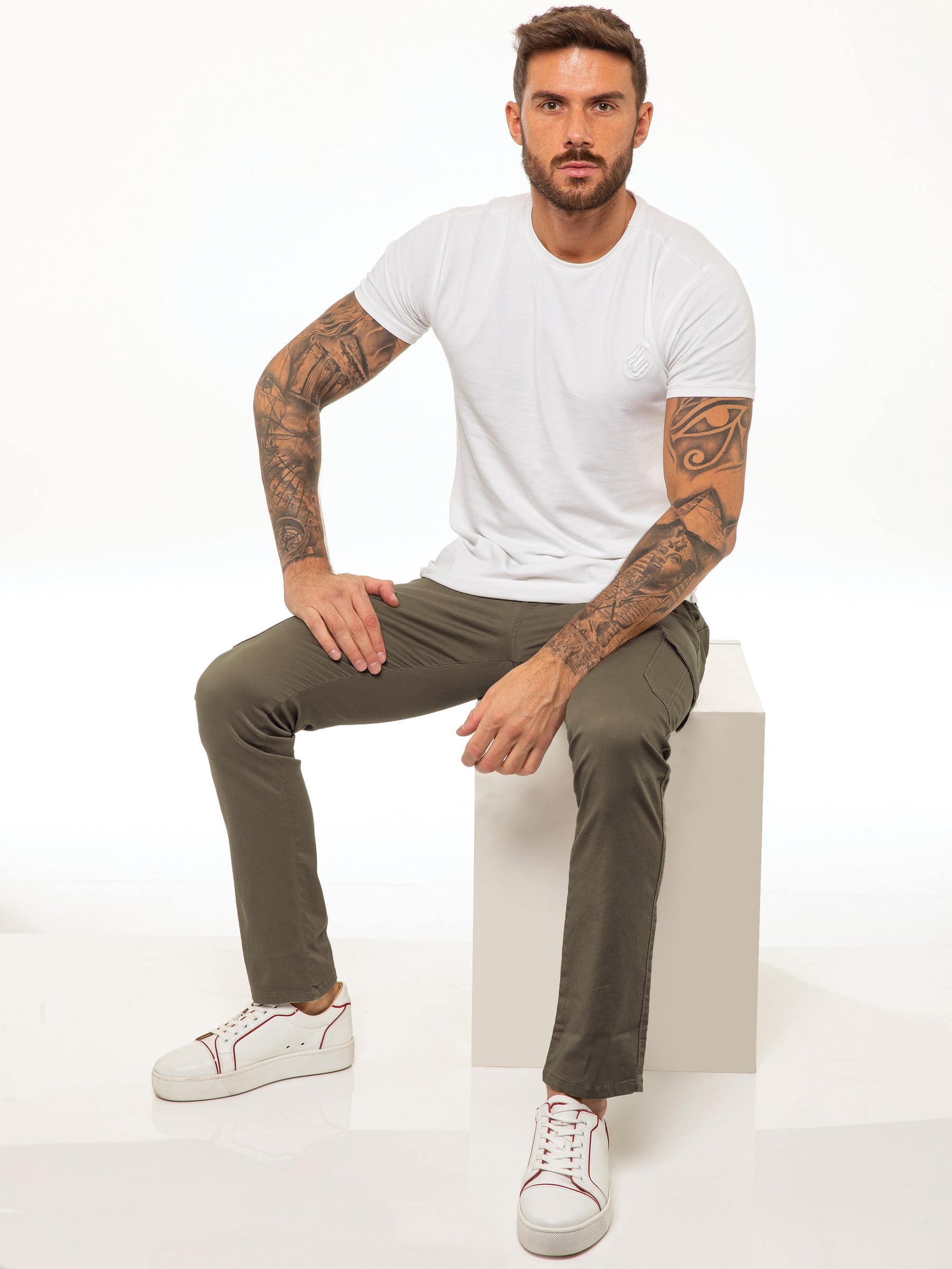 Mens Cargo Combat Slim Fit Trousers | Enzo Designer Menswear