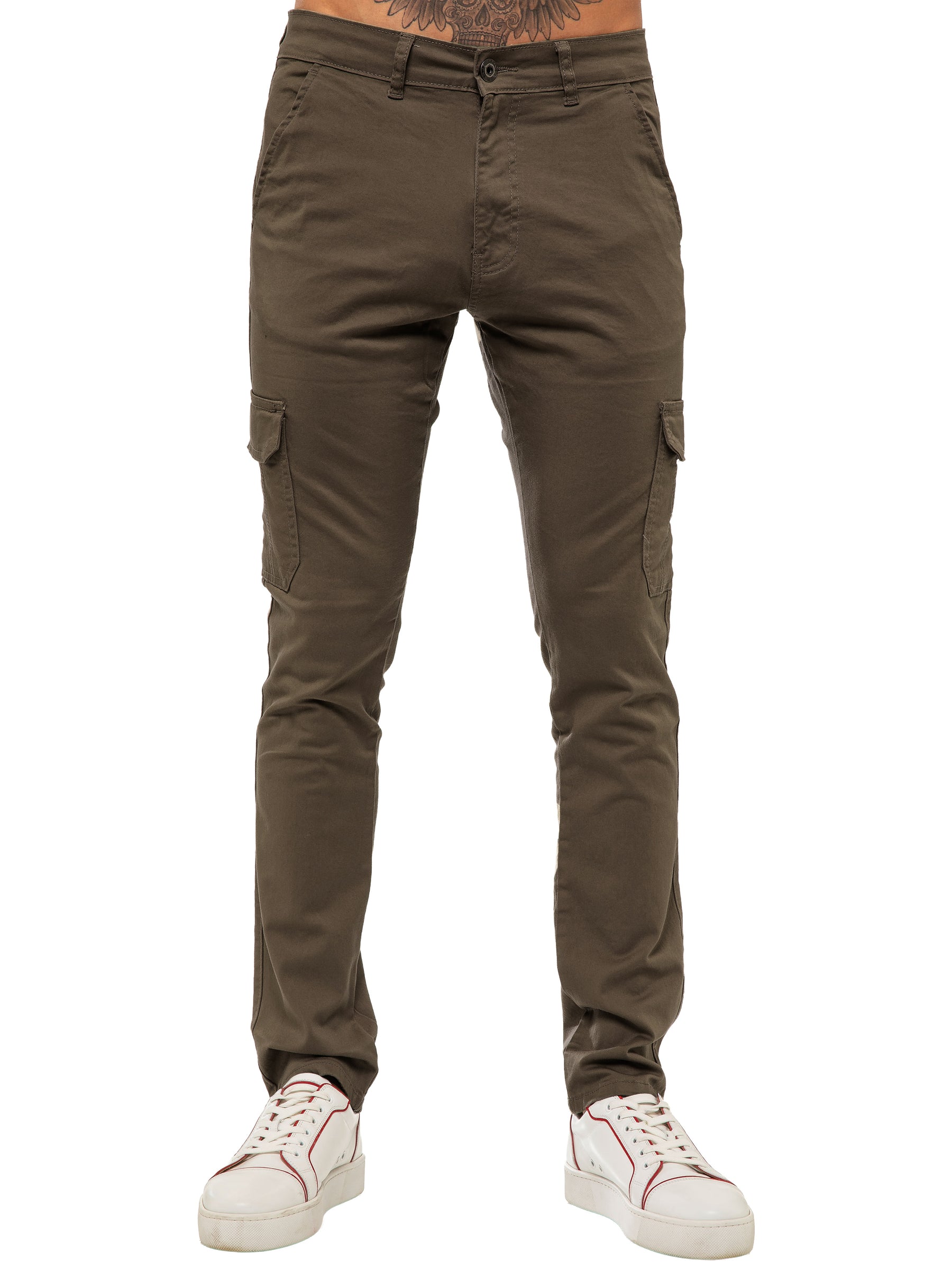Mens Cargo Combat Slim Fit Trousers | Enzo Designer Menswear
