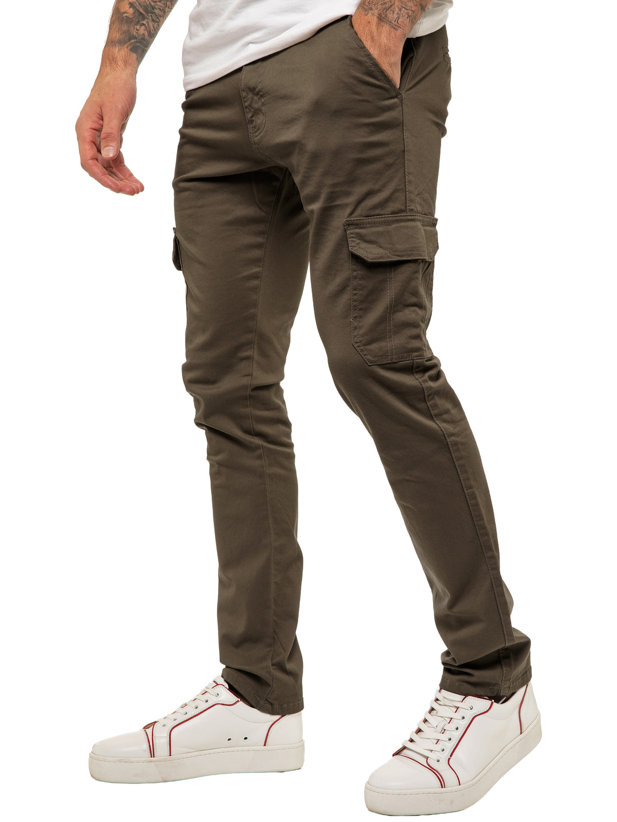 Mens Cargo Combat Slim Fit Trousers | Enzo Designer Menswear