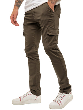 Mens Cargo Combat Slim Fit Trousers | Enzo Designer Menswear