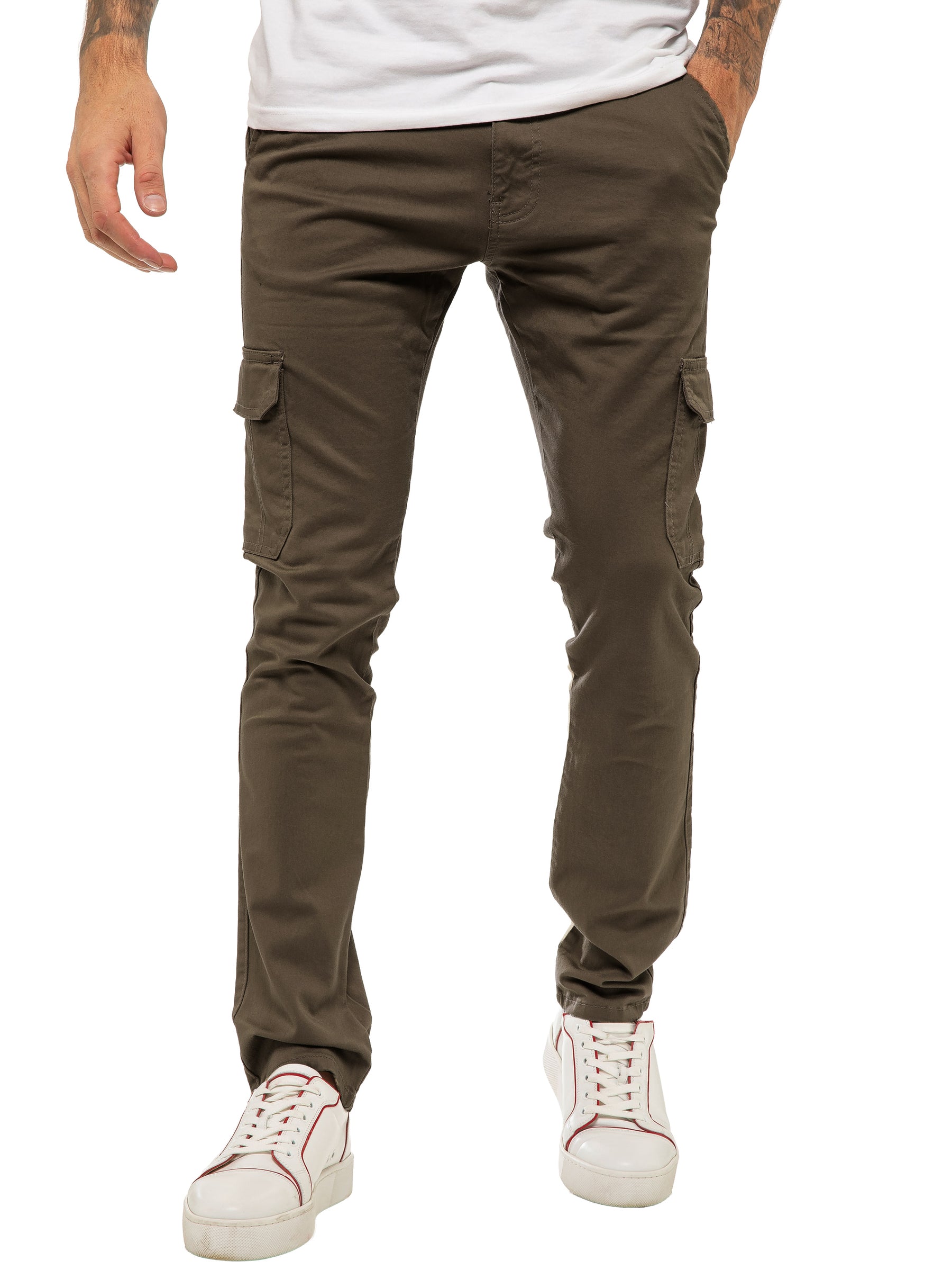 Mens Cargo Combat Slim Fit Trousers | Enzo Designer Menswear