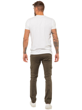 Mens Cargo Combat Slim Fit Trousers | Enzo Designer Menswear