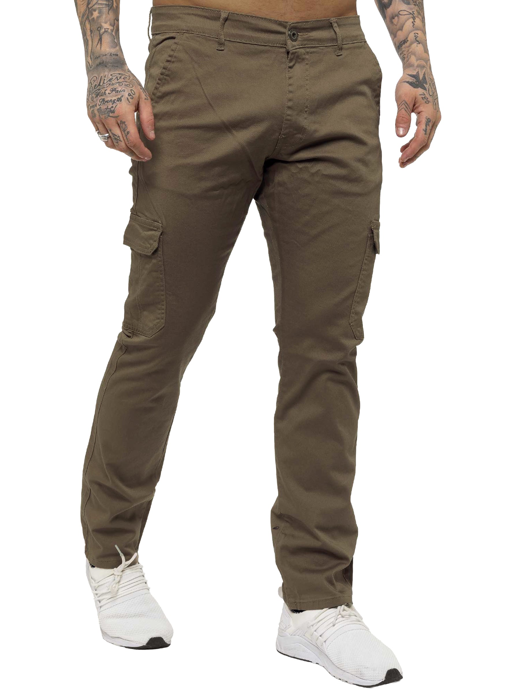 Mens Cargo Combat Slim Fit Trousers | Enzo Designer Menswear