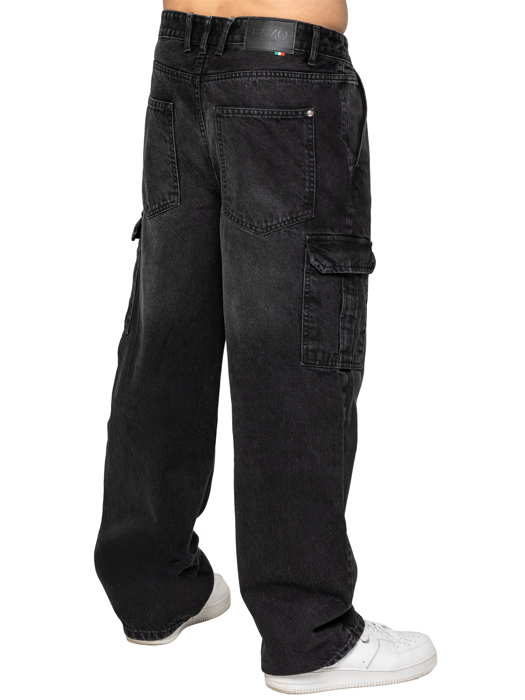 Enzo Milano | Mens Wide Leg Cargo Jeans