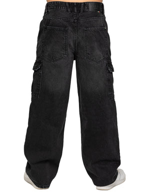 Enzo Milano | Mens Wide Leg Cargo Jeans