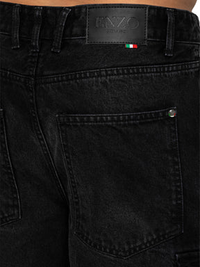 Enzo Milano | Mens Wide Leg Cargo Jeans