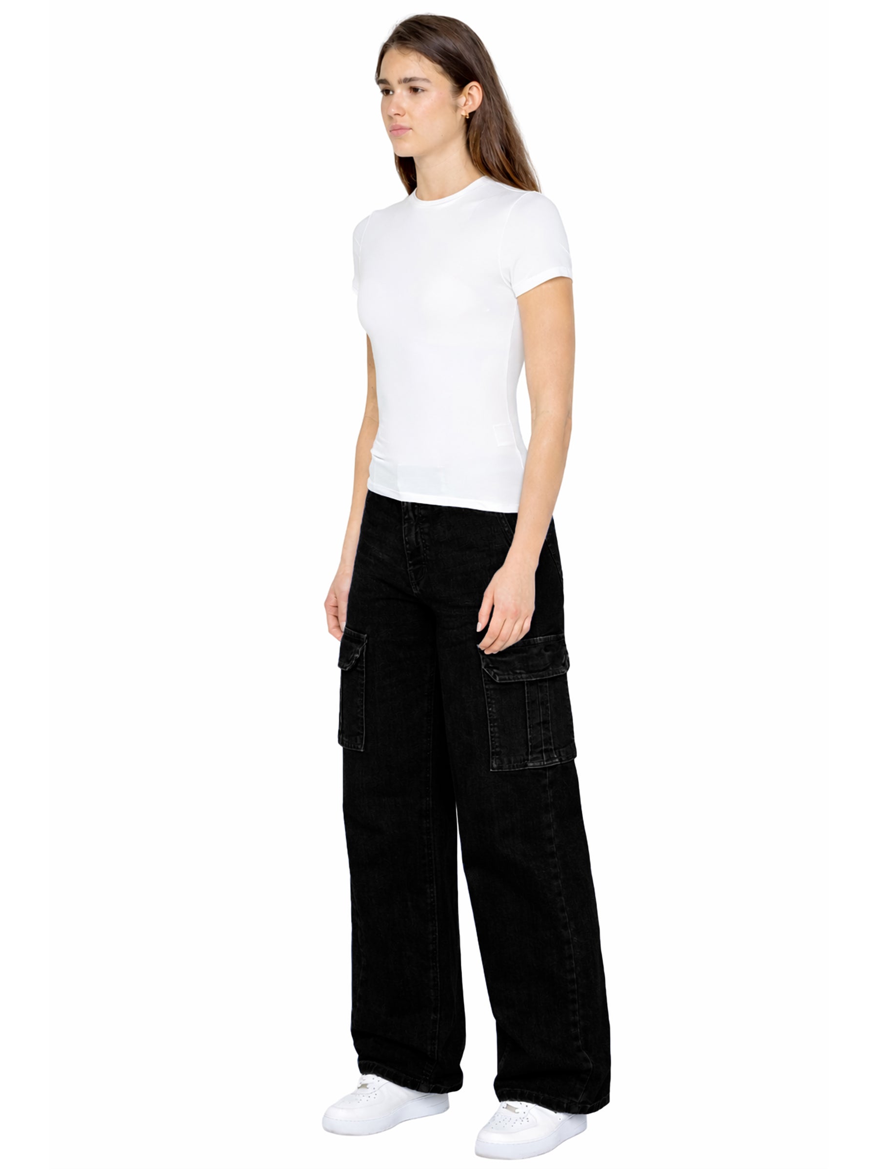 Enzo | Womens Baggy Cargo Jeans