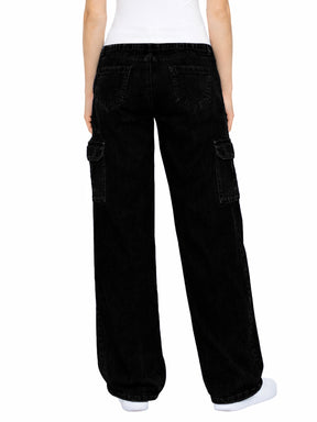 Enzo | Womens Baggy Cargo Jeans