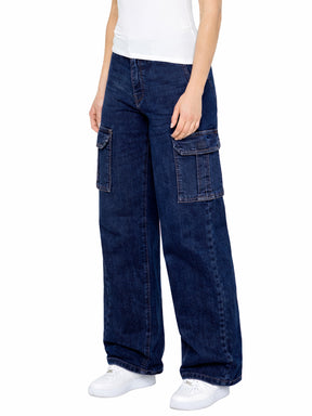 Enzo | Womens Baggy Cargo Jeans