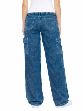 Enzo | Womens Baggy Cargo Jeans